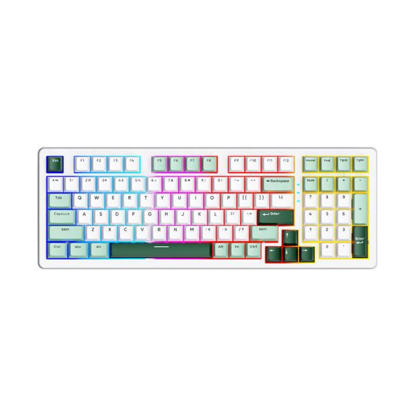 Bàn phím máy tính gaming không dây Sorex SK98W Green Wild Rgb 3 mode